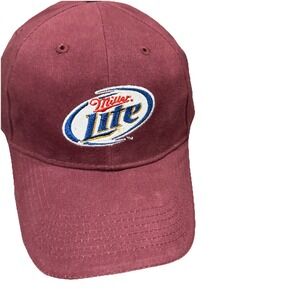 Miller Lite‎ snapback Maroon Baseball Hat Still Has Hay Form
